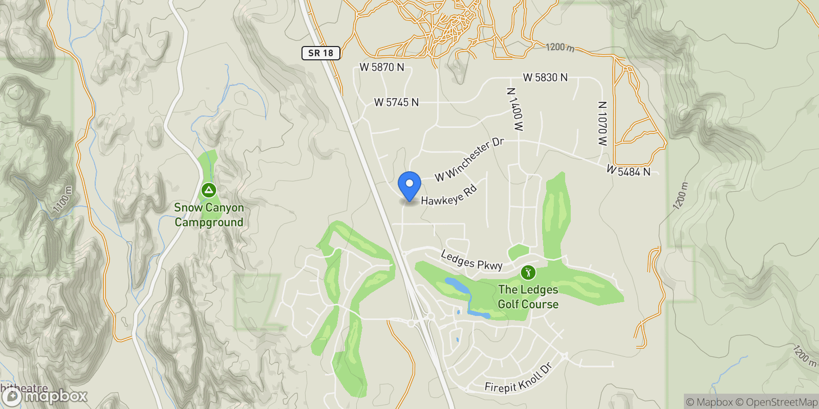 Map showing 1851 W 5400 N, St. George, Utah, United States.