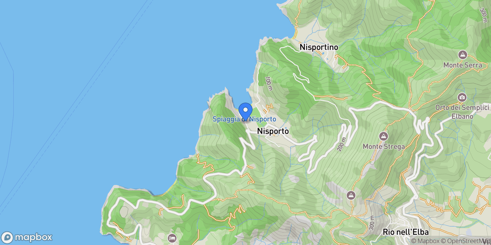 Map showing Nisporto, Tuscany, Italy.