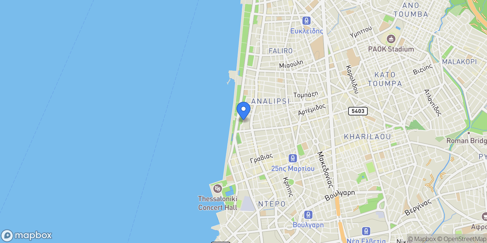 Map showing 5th District of Thessaloniki, Thessaloniki, Greece.