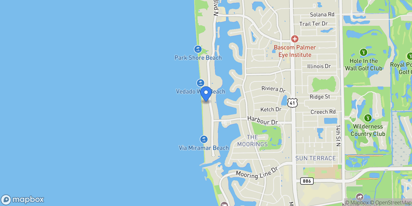 Map showing 3115 Gulf Shore BLVD N, #706S, Naples, FL, 34103, USA, Naples, Florida, United States.