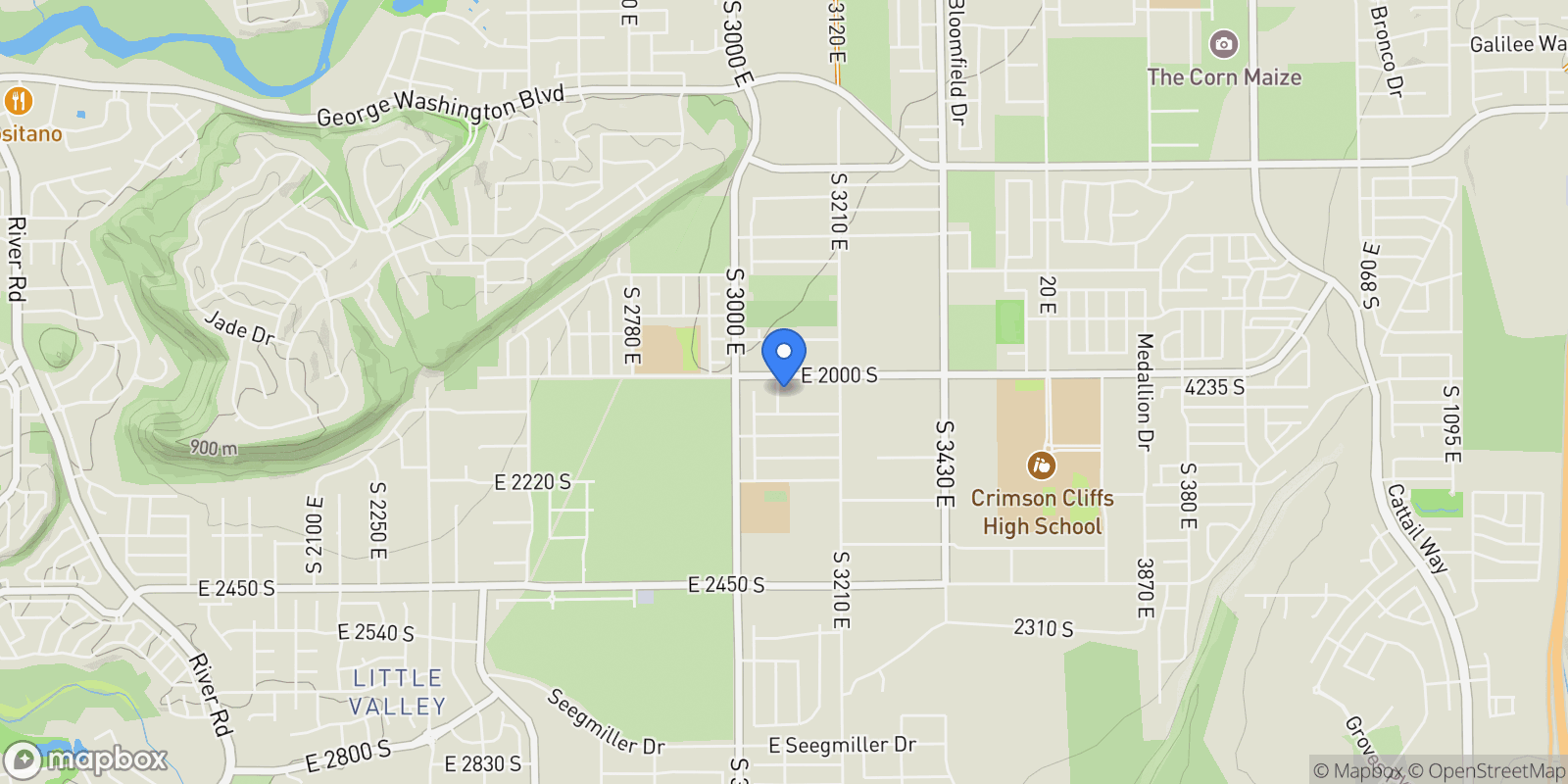 Map showing 2027 S 3040 E, St. George, Utah, United States.
