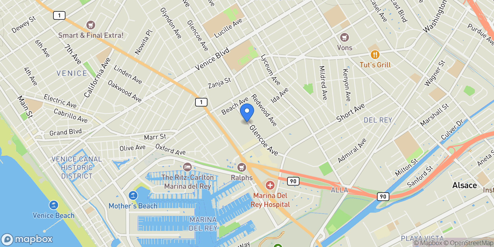 Map showing 4115 Glencoe Avenue 302, Marina del Rey, California, United States.