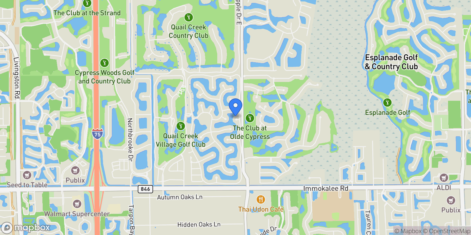 Map showing 11481 Kestrel CT, Naples, Florida, United States.