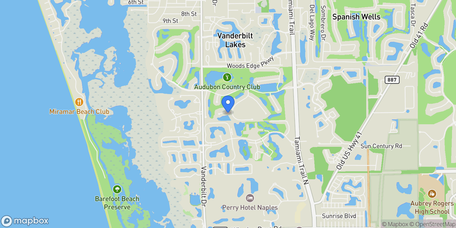 Map showing 570 Portsmouth CT, Bonita Springs, Florida, United States.