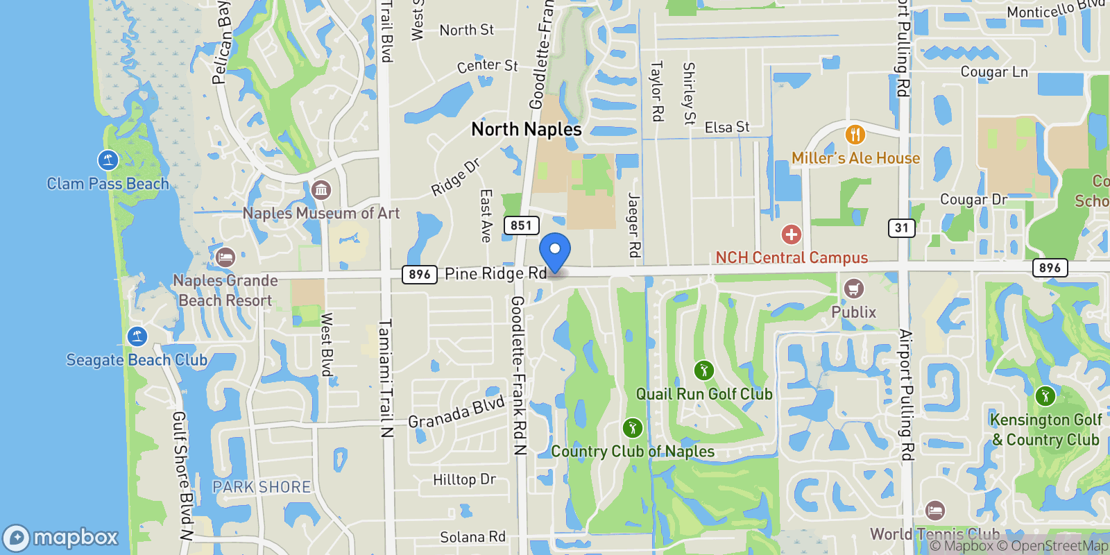Map showing 5138 Kristin CT, Naples, Florida, United States.