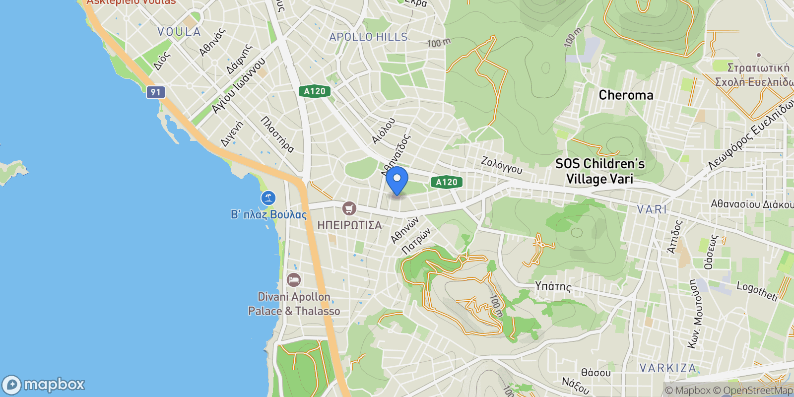 Map showing Kalymniotika, Voula, Attica, Greece.