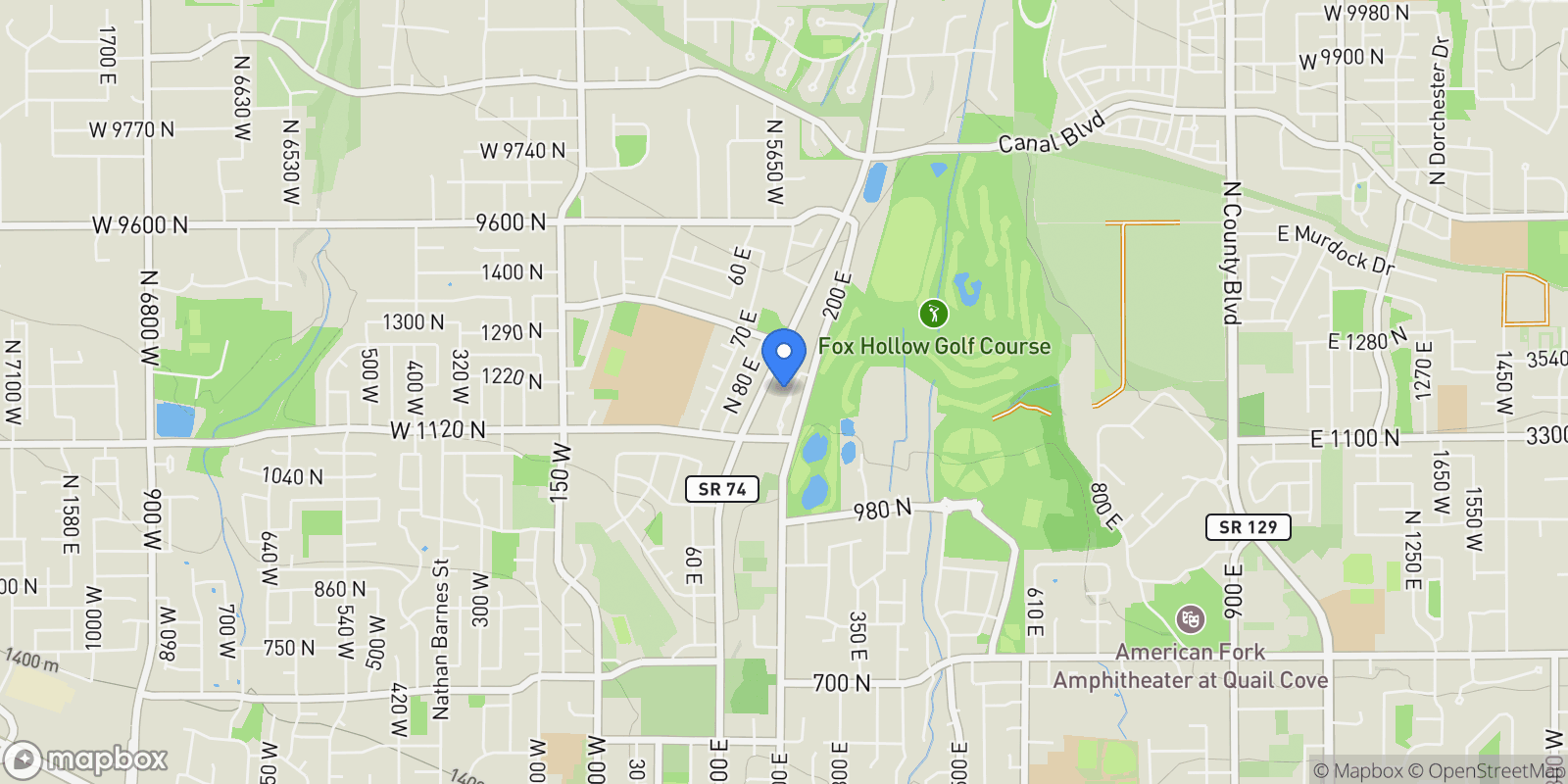 Map showing 1201 N 160 E, Highland, Utah, United States.