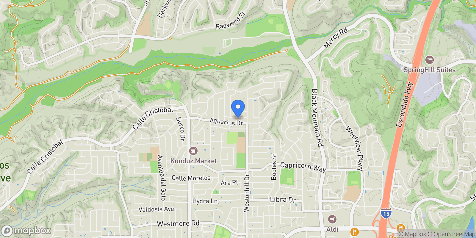 Map showing 8667 Cetus Rd, San Diego, California, United States.