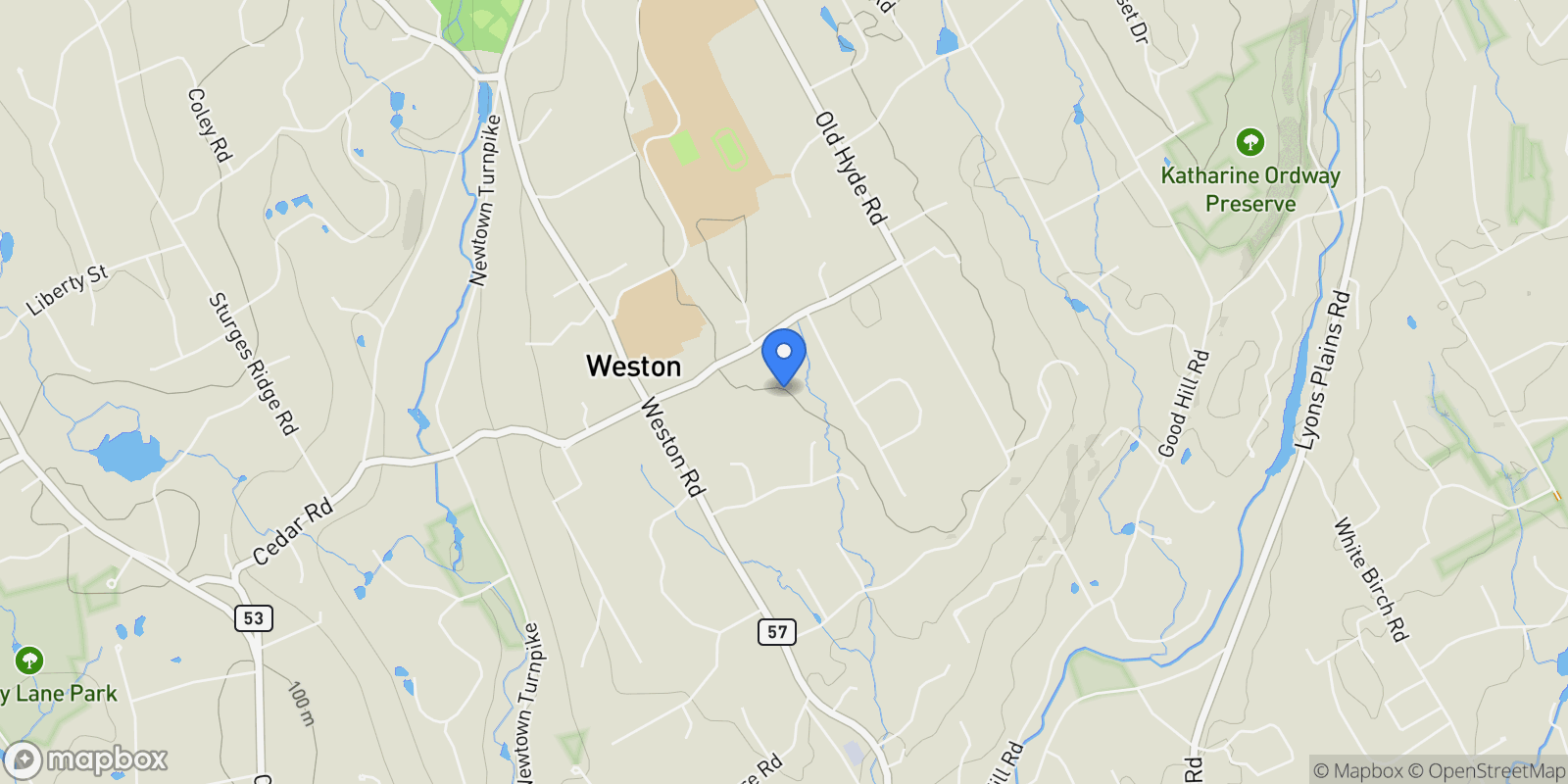 Map showing 81 Norfield Road, Weston, CT, 06883, USA, Weston, Connecticut, United States.
