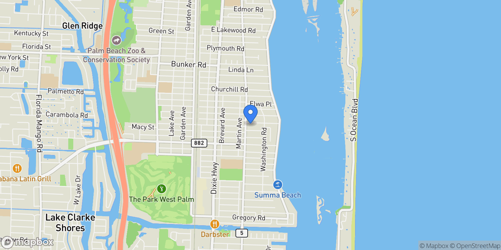 Map showing 248 Cortez Road, West Palm Beach, Florida, United States.