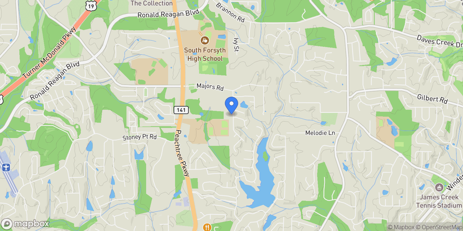 Map showing Cumming, Georgia, United States.