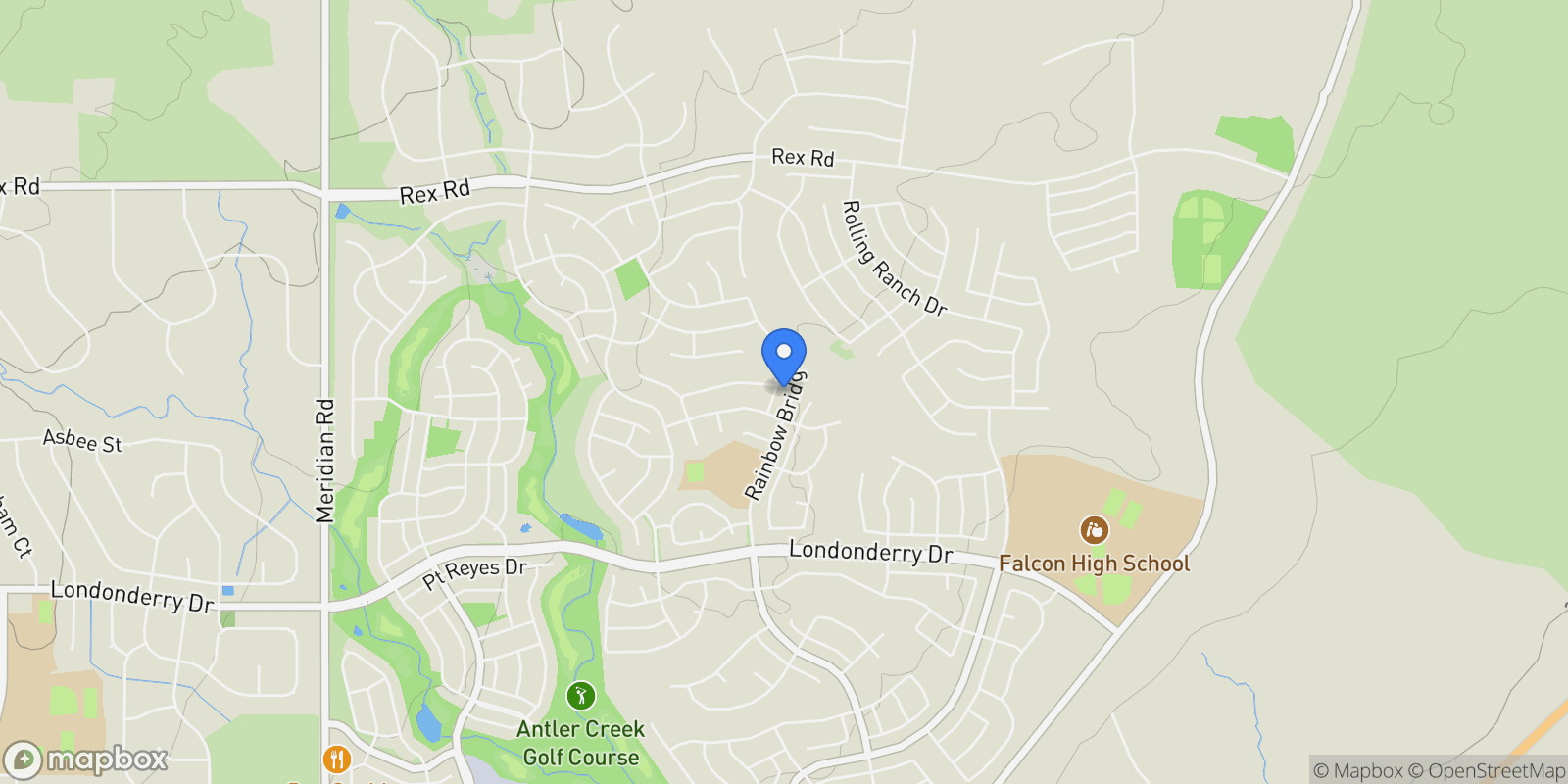 Map showing 10525 Mt Sherman Way, Peyton, Colorado, United States.