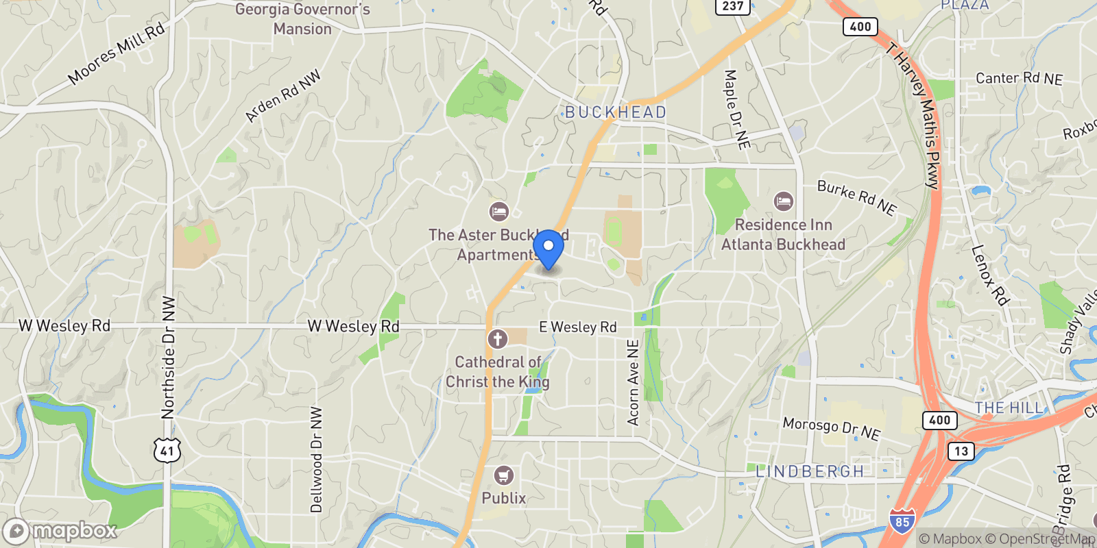 Map showing Atlanta, Georgia, United States.