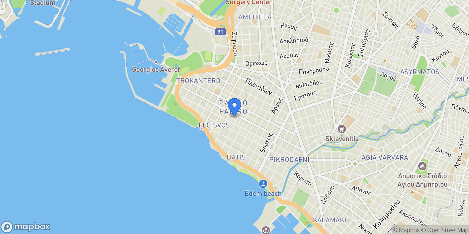 Map showing Center, South Athens, Attica, Greece.