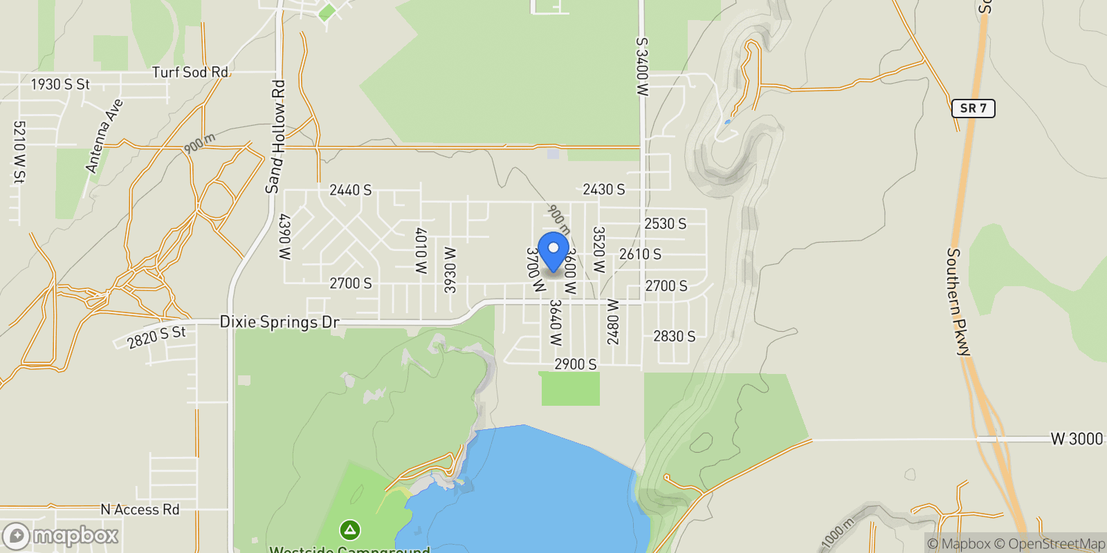 Map showing 3648 W 2690 S, Hurricane, Utah, United States.