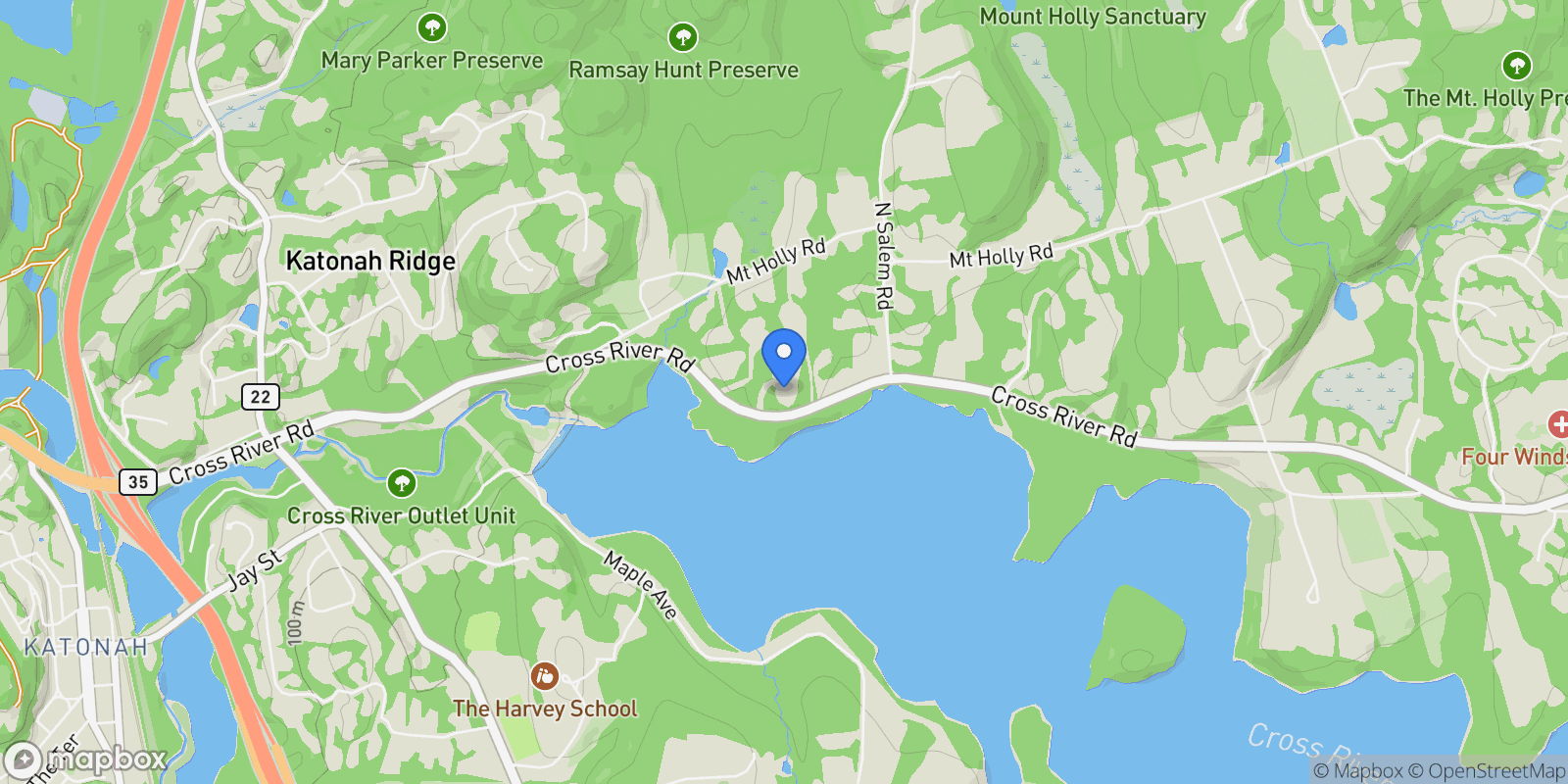 Map showing 380 Cross River Road, Katonah, NY, 10536, USA, Katonah, New York, United States.