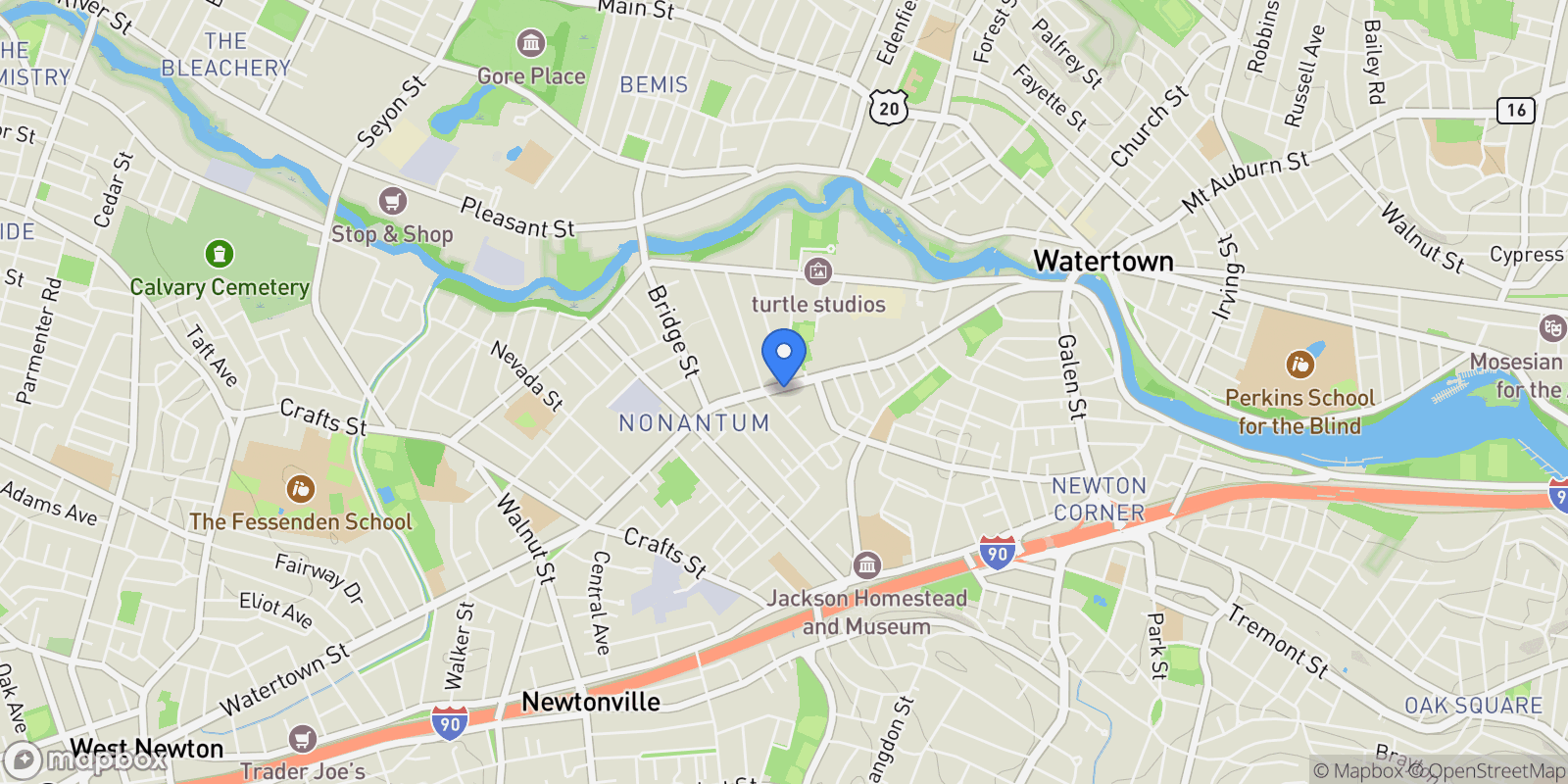 Map showing 290 Watertown St, #3, Newton, MA, 02458, USA, Newton, Massachusetts, United States.