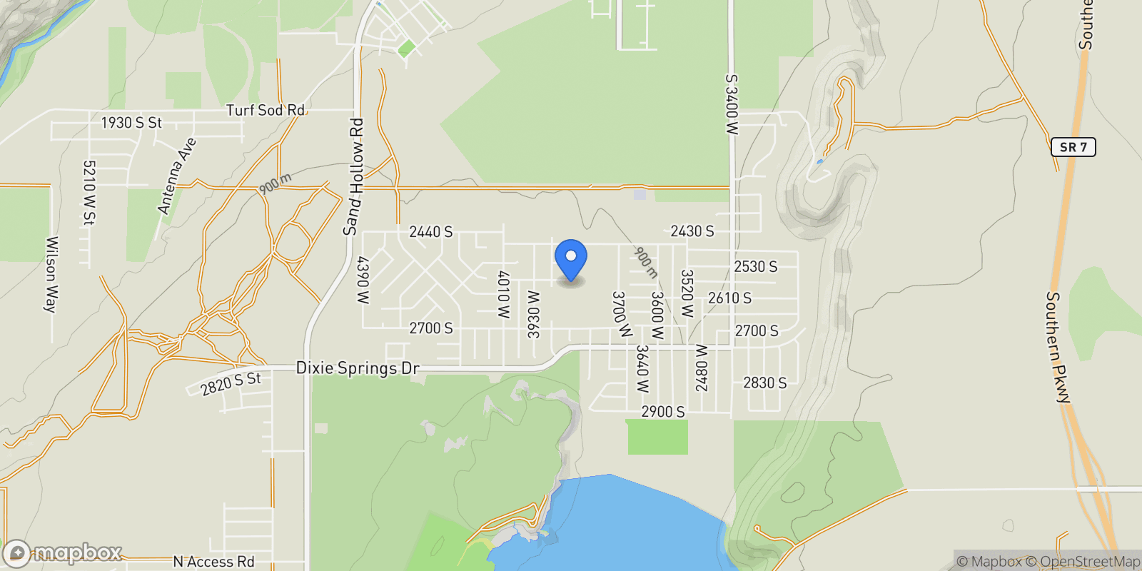Map showing 3827 W 2570 S, Hurricane, Utah, United States.
