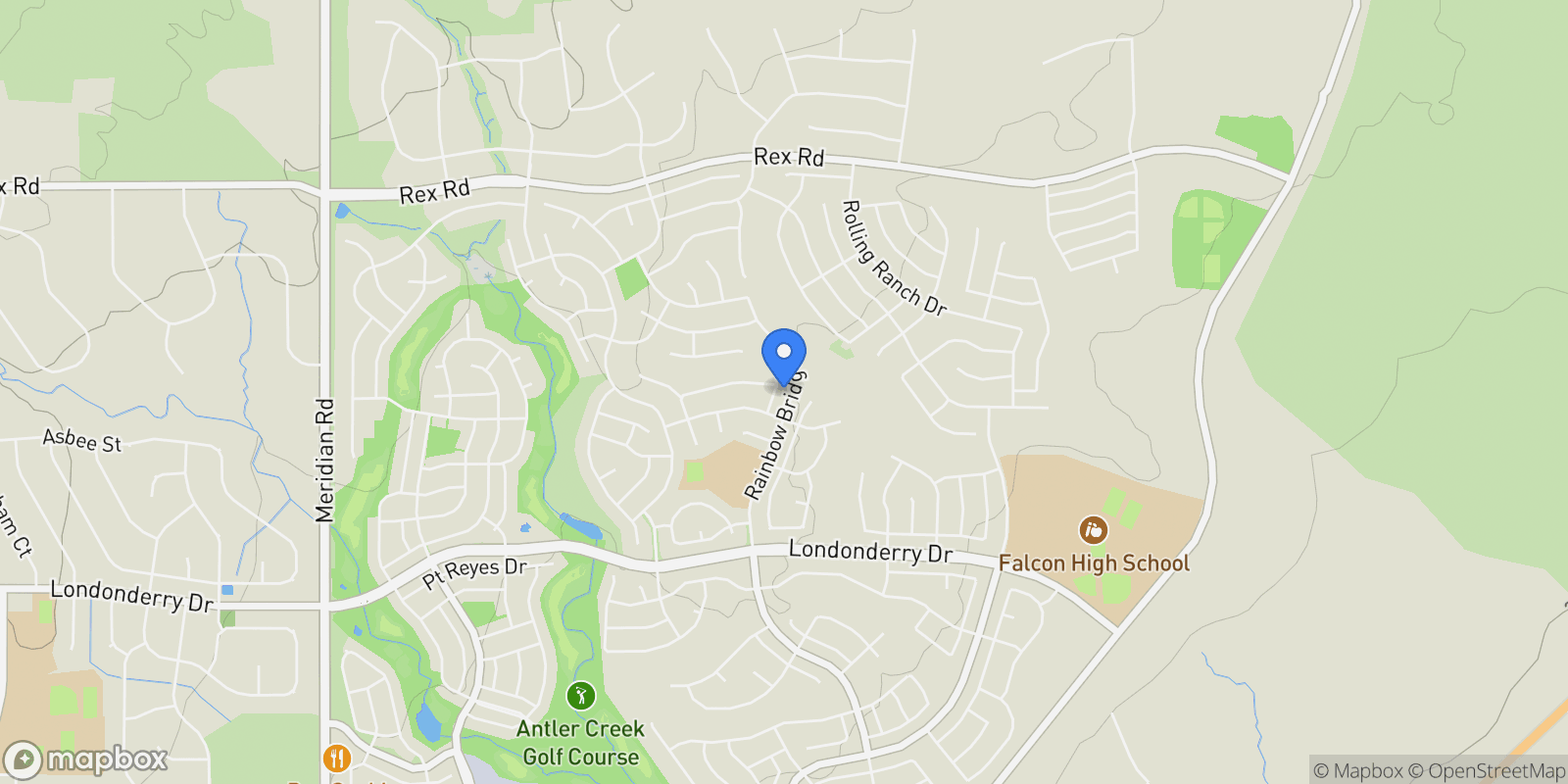 Map showing 10525 Mt Sherman Way, Peyton, Colorado, United States.