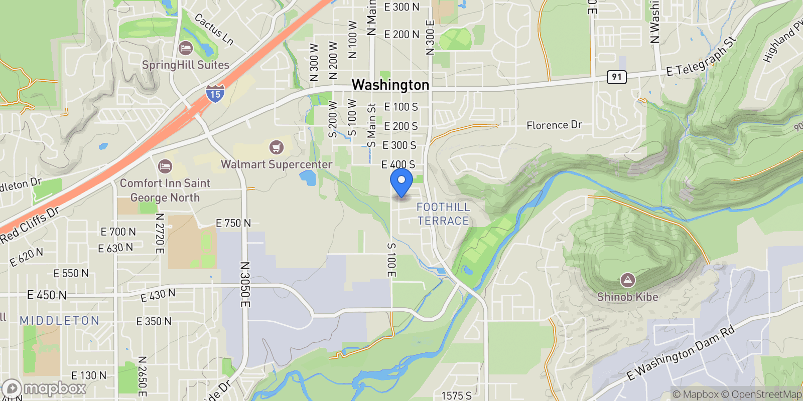 Map showing 156 E HOLLY WAY, Washington, Utah, United States.