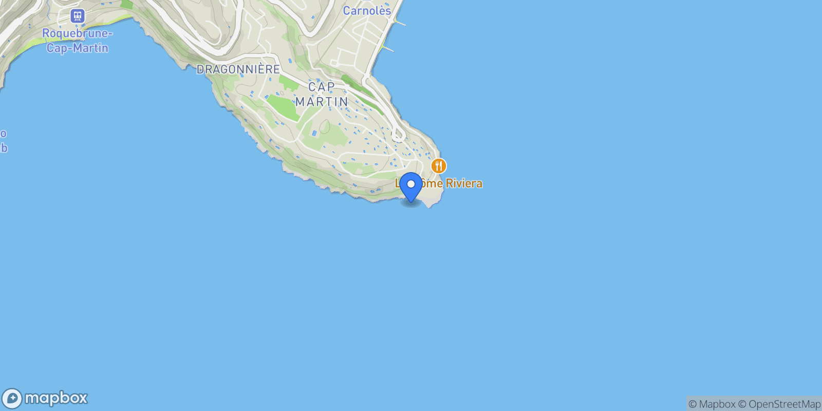 Map showing Roquebrune-Cap-Martin, Provence-Alpes-Côte d'Azur, France.