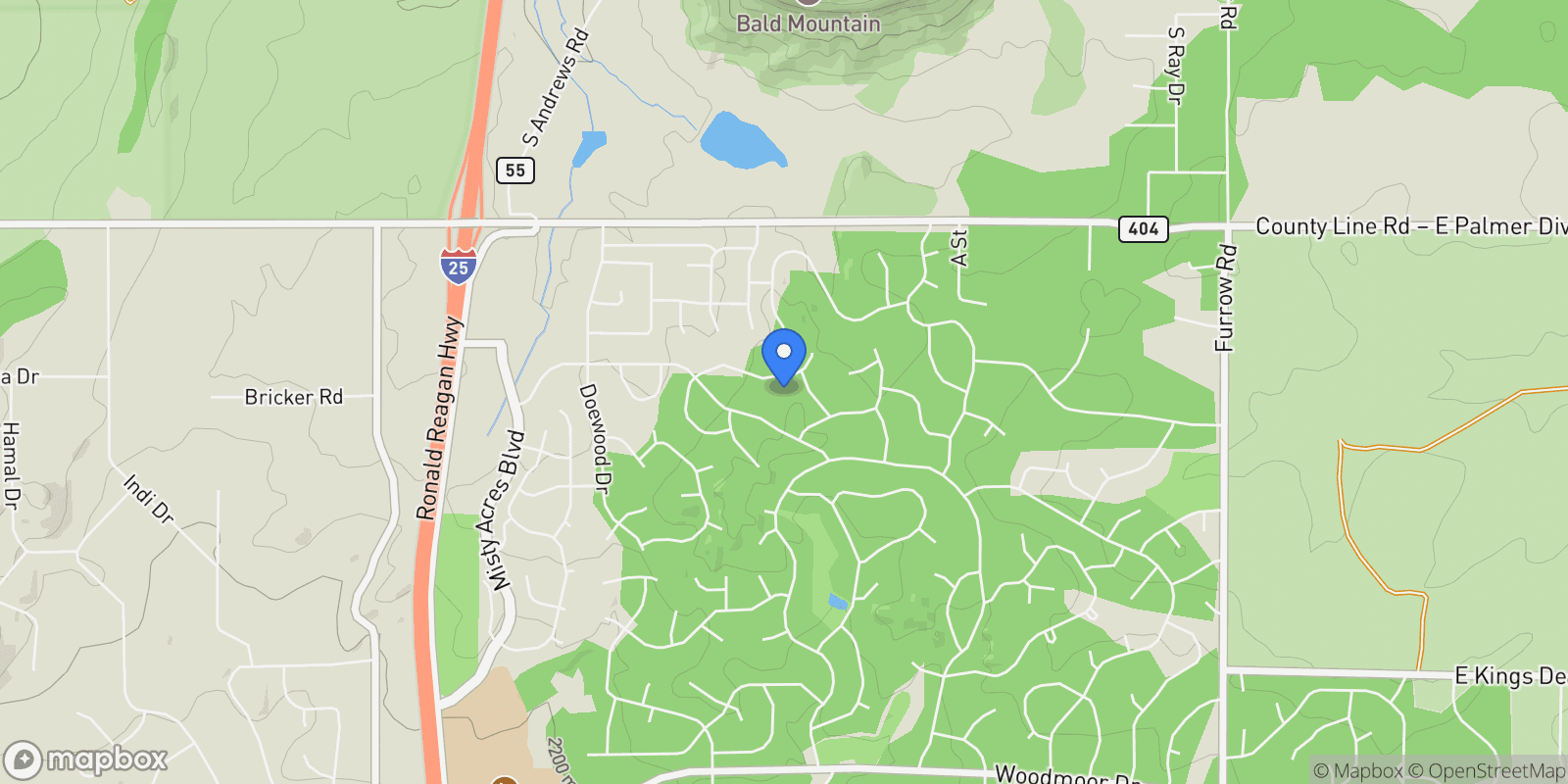 Map showing 1245 Lone Scout Lookout, Monument, Colorado, United States.