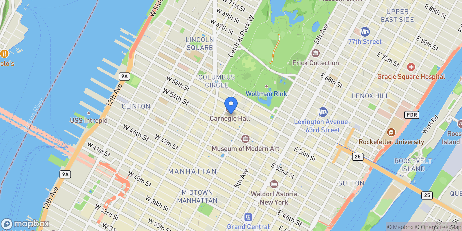 Map showing Cityspire, 150 W 56TH ST, New York, New York, United States.