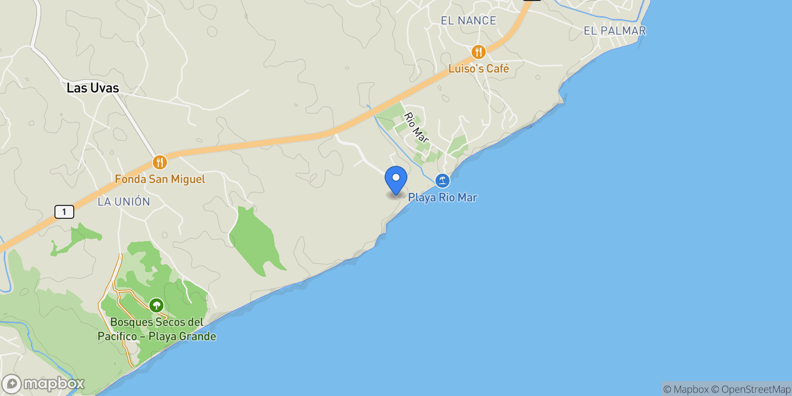 Map showing San Carlos MARINAZUL, CASAMAR BEACH RESORT Marinazul, San Carlos District, Panama, Panama.