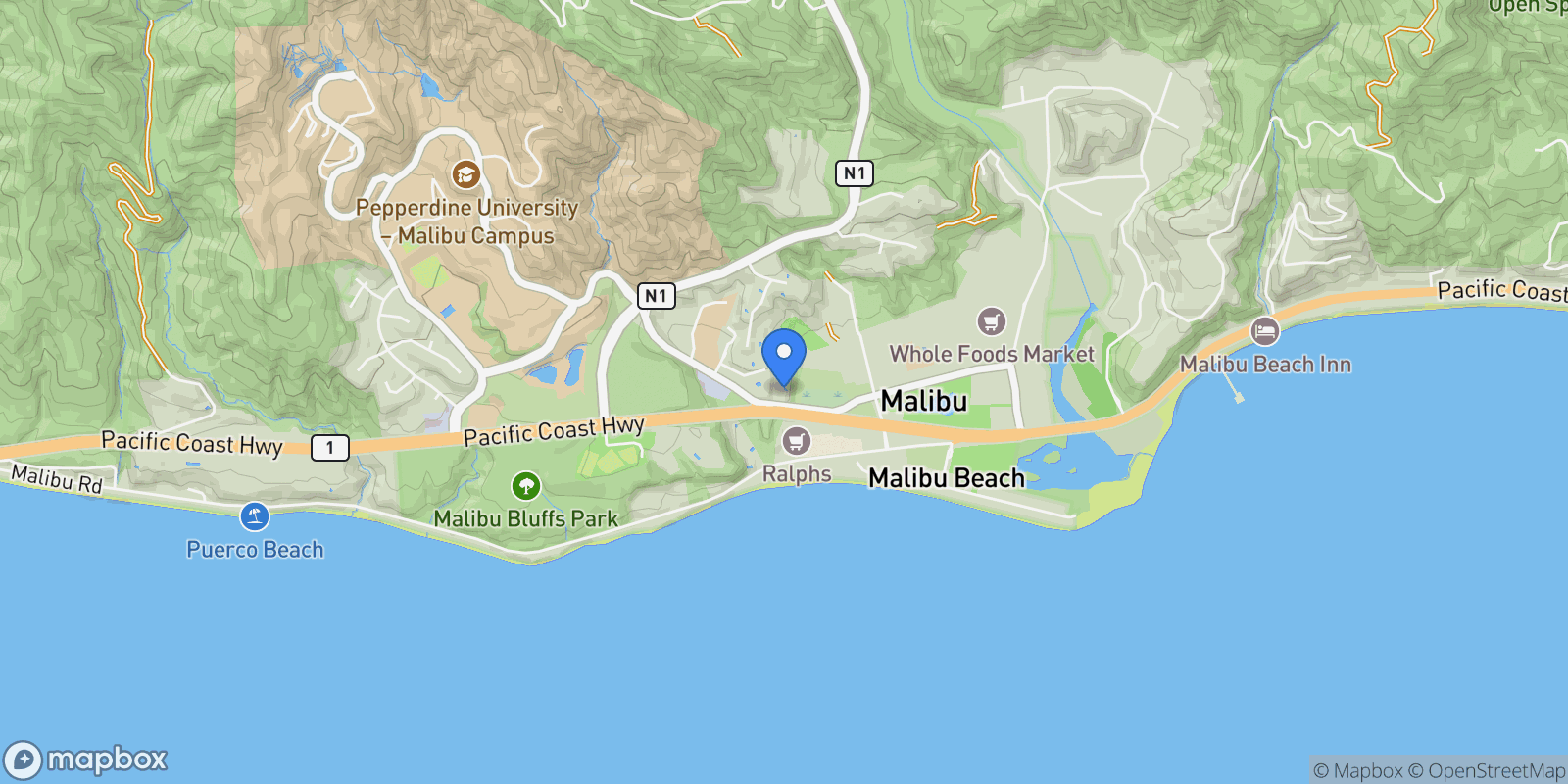 Map showing 23901 Civic Center Way 107, Malibu, CA 90265, Malibu, California, United States.