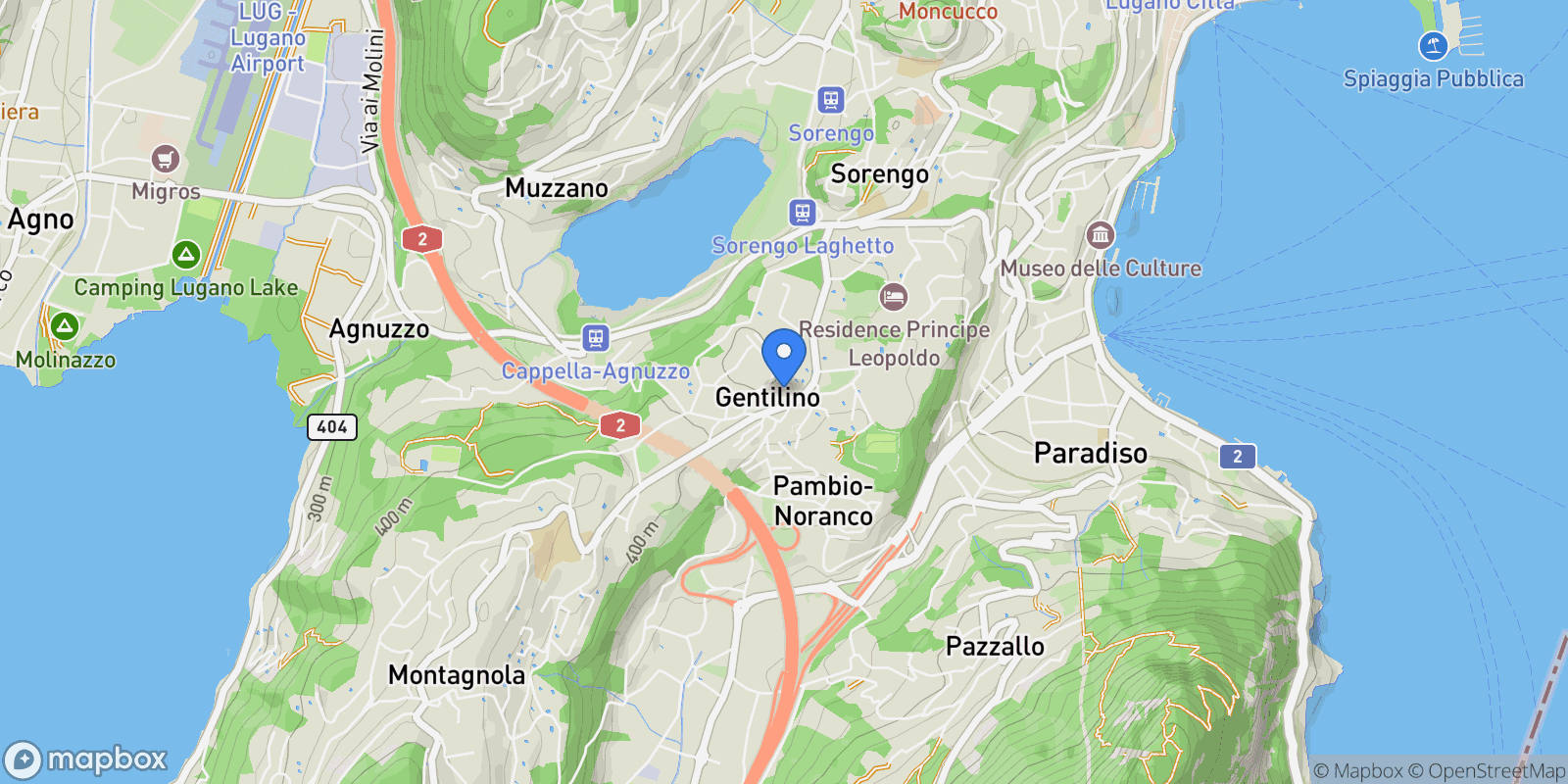 Map showing Via Berenice, Collina d'Oro, Ticino, Switzerland.