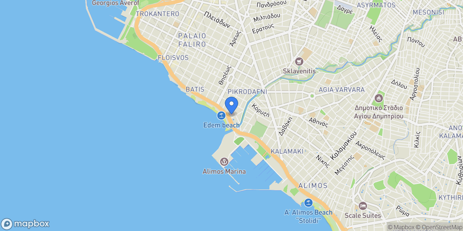 Map showing Floisfos, South Athens, Attica, Greece.