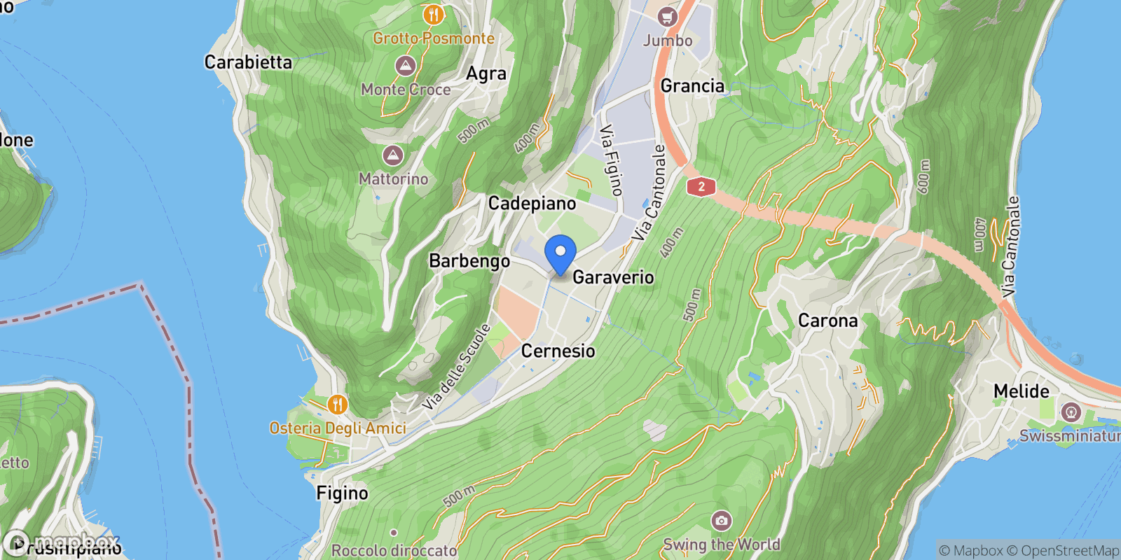 Map showing Via Pree, Lugano, Ticino, Switzerland.