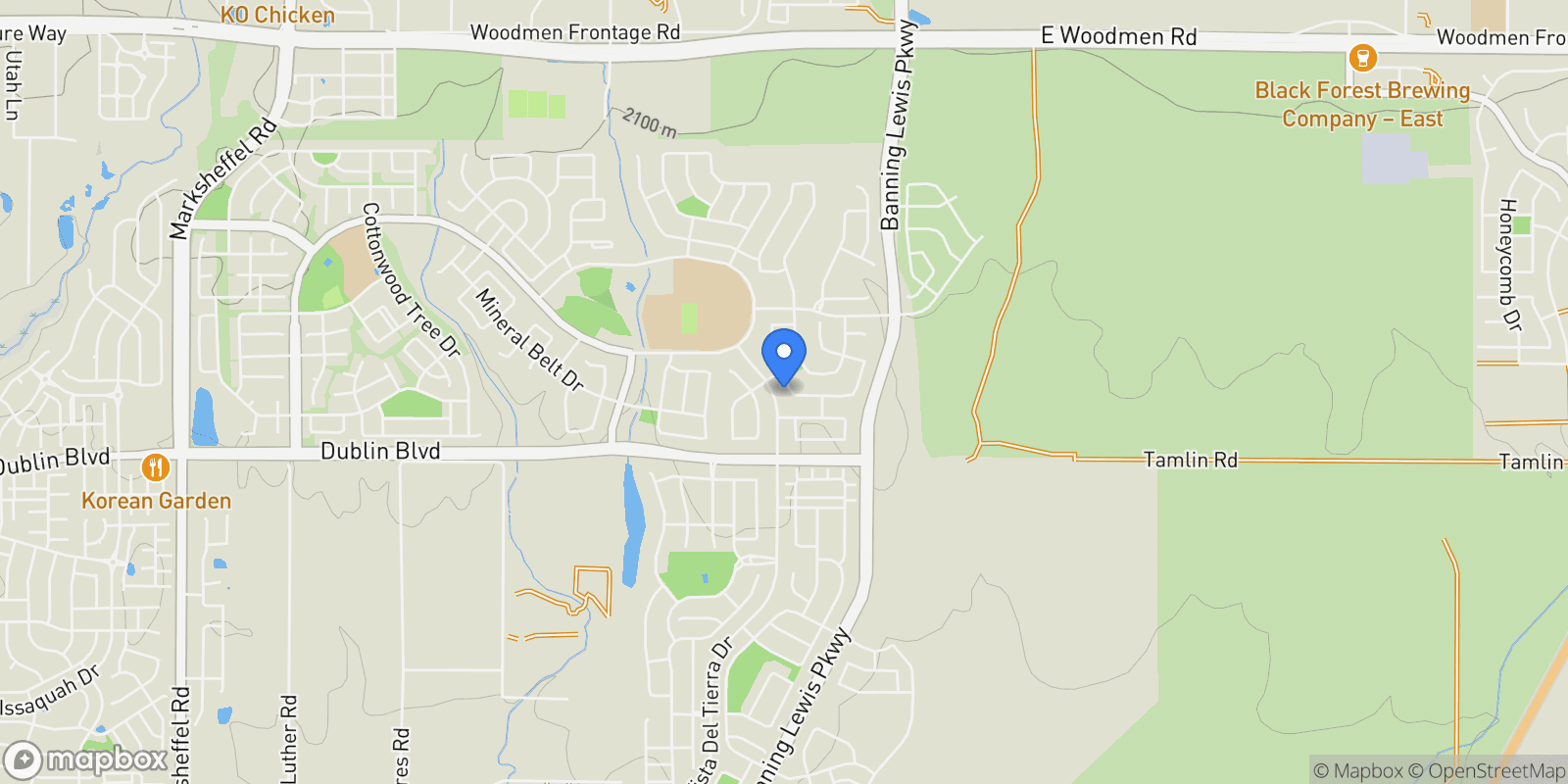 Map showing 6838 Backcountry Loop, Colorado Springs, Colorado, United States.