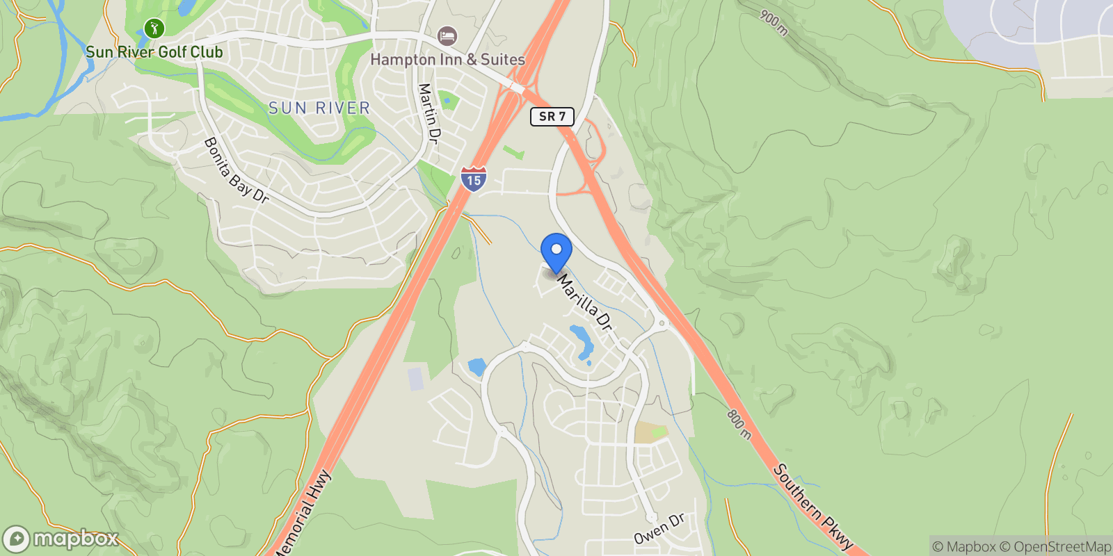 Map showing 5263 S BLUE PEARL ALY, St. George, Utah, United States.