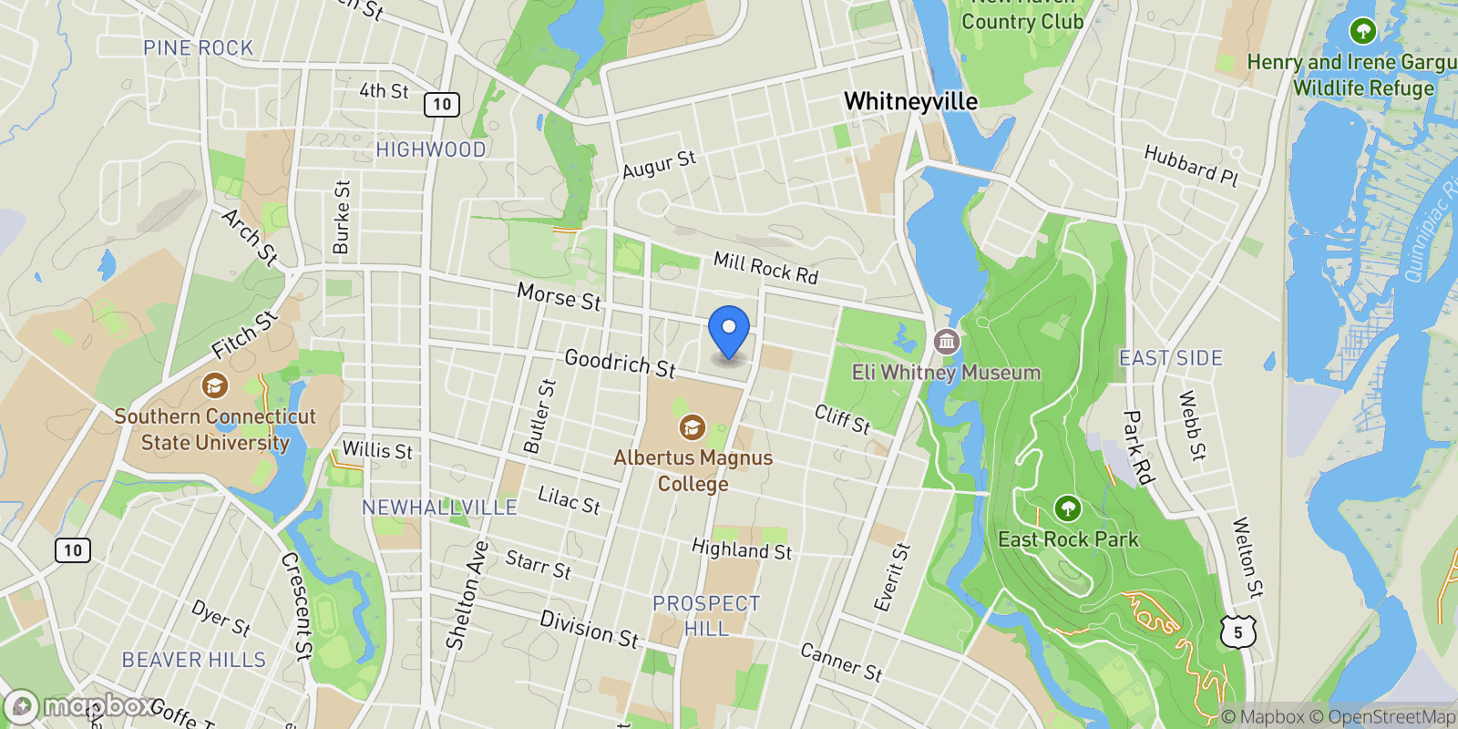 Map showing 6 Prospect Court, Hamden, CT, 06517, USA, Hamden, Connecticut, United States.