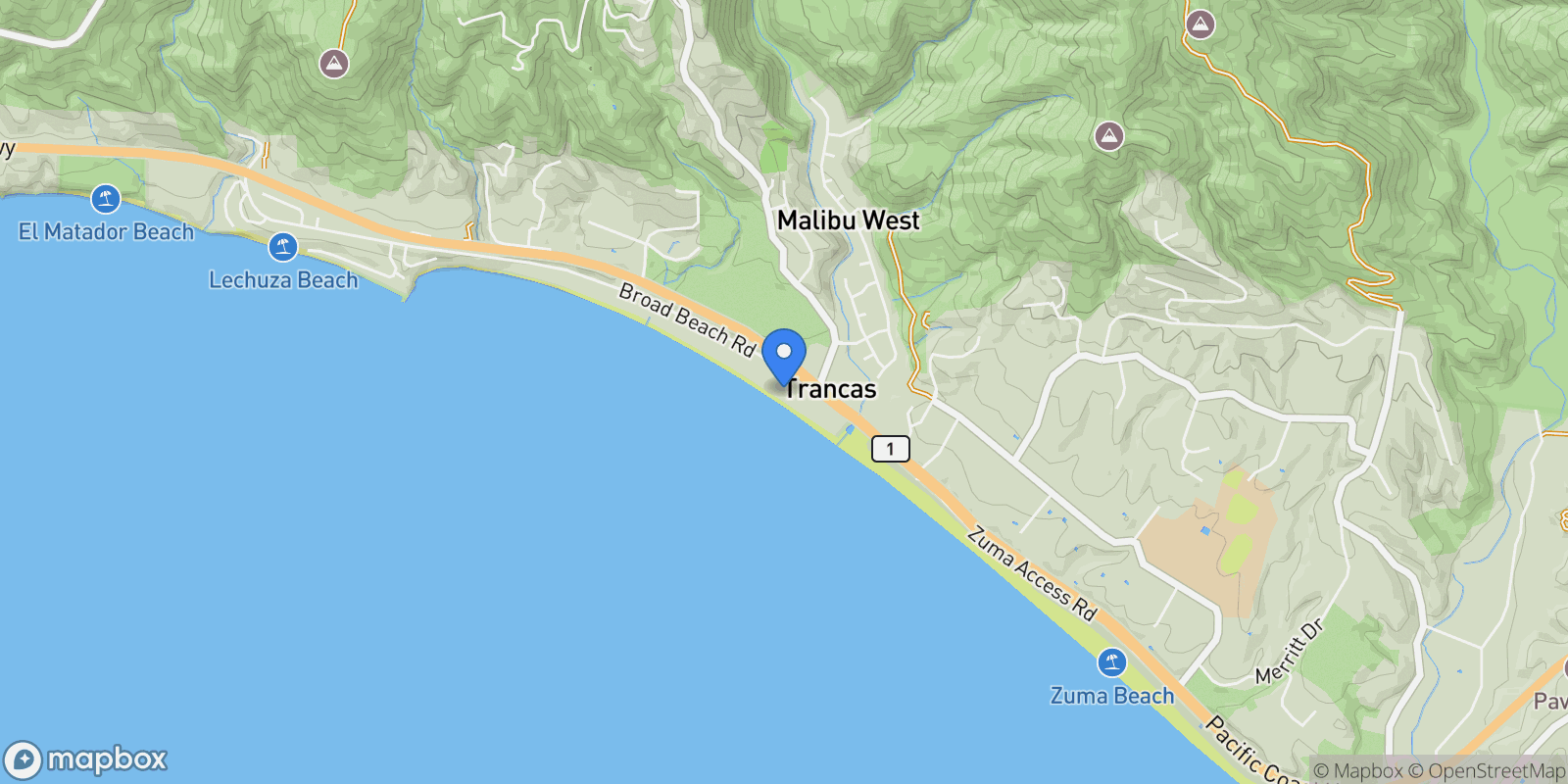 Map showing 30830 Broad Beach Road , Malibu, CA 90265, Malibu, California, United States.