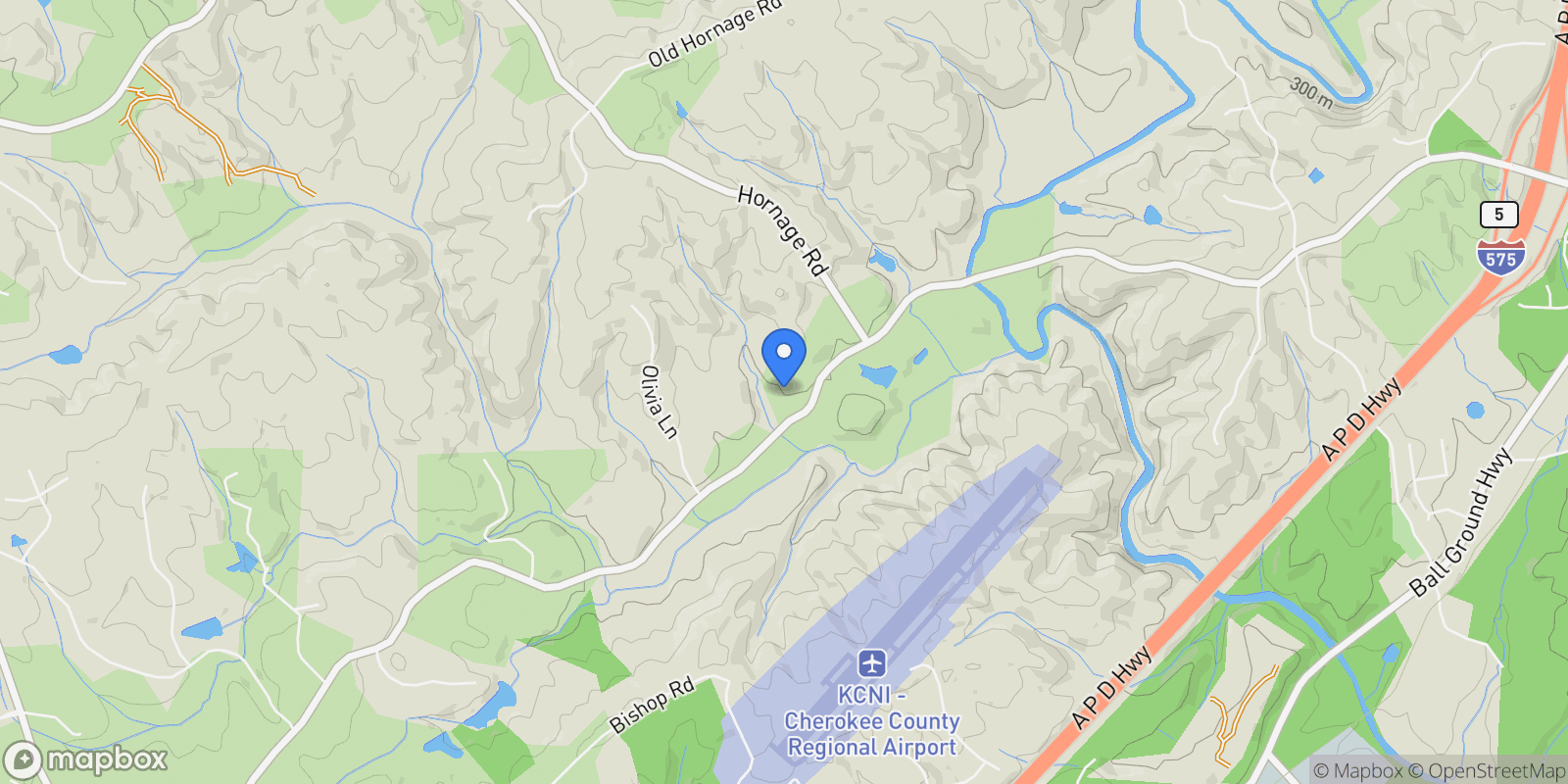 Map showing Ball Ground, Georgia, United States.