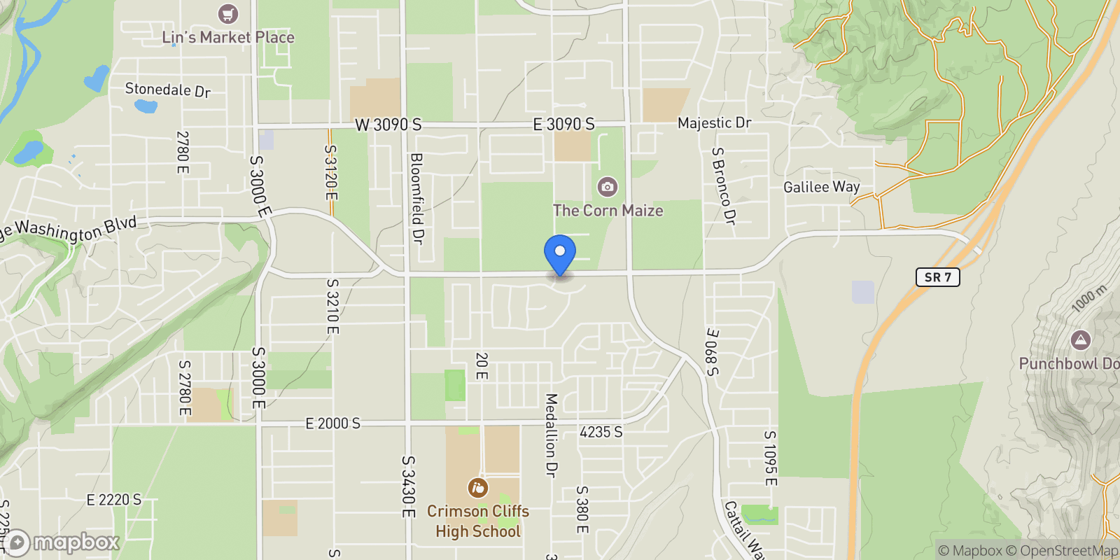 Map showing 3673 S CANNON WAY, Washington, Utah, United States.