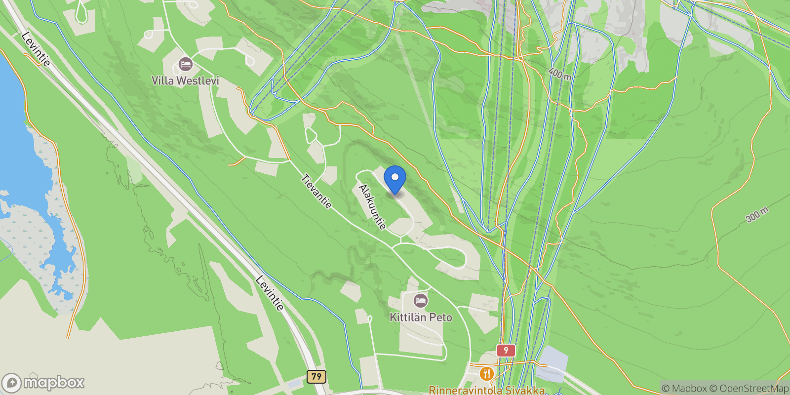 Map showing Yläkuuntie 8, Kittilä, Lapland, Finland.