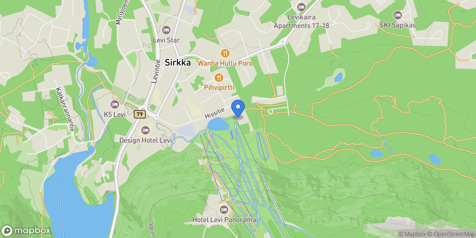 Map showing Hissitie 10, Kittilä, Lapland, Finland.
