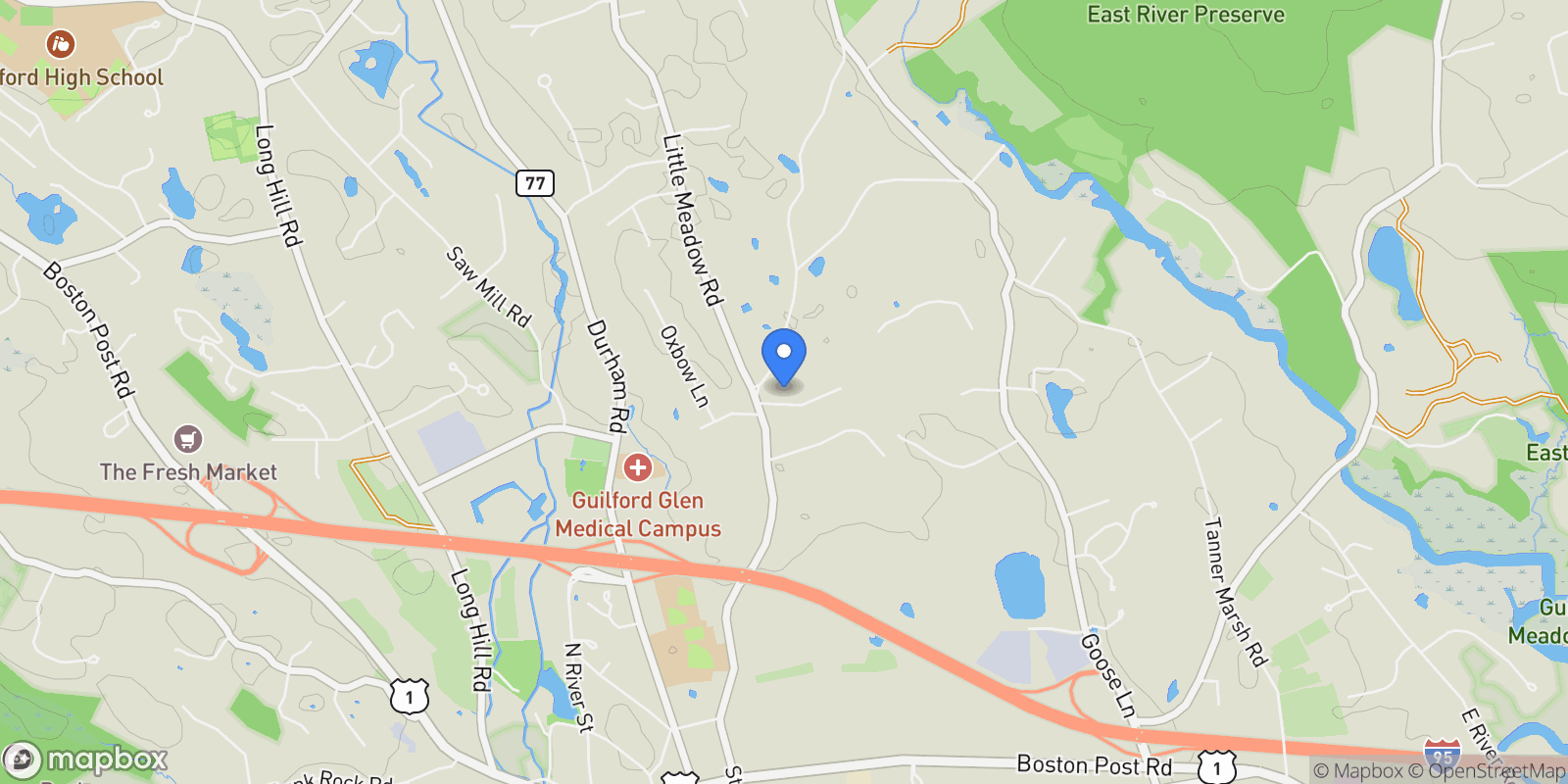 Map showing 625 State Street, Guilford, CT, 06437, USA, Guilford, Connecticut, United States.