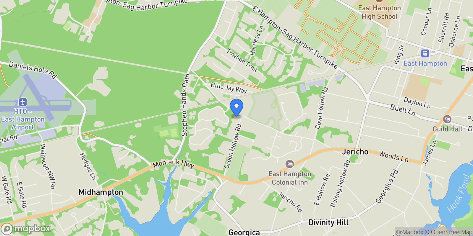 Map showing 39 GREEN HOLLOW RD, East Hampton, NY, 11937, USA, East Hampton, New York, United States.