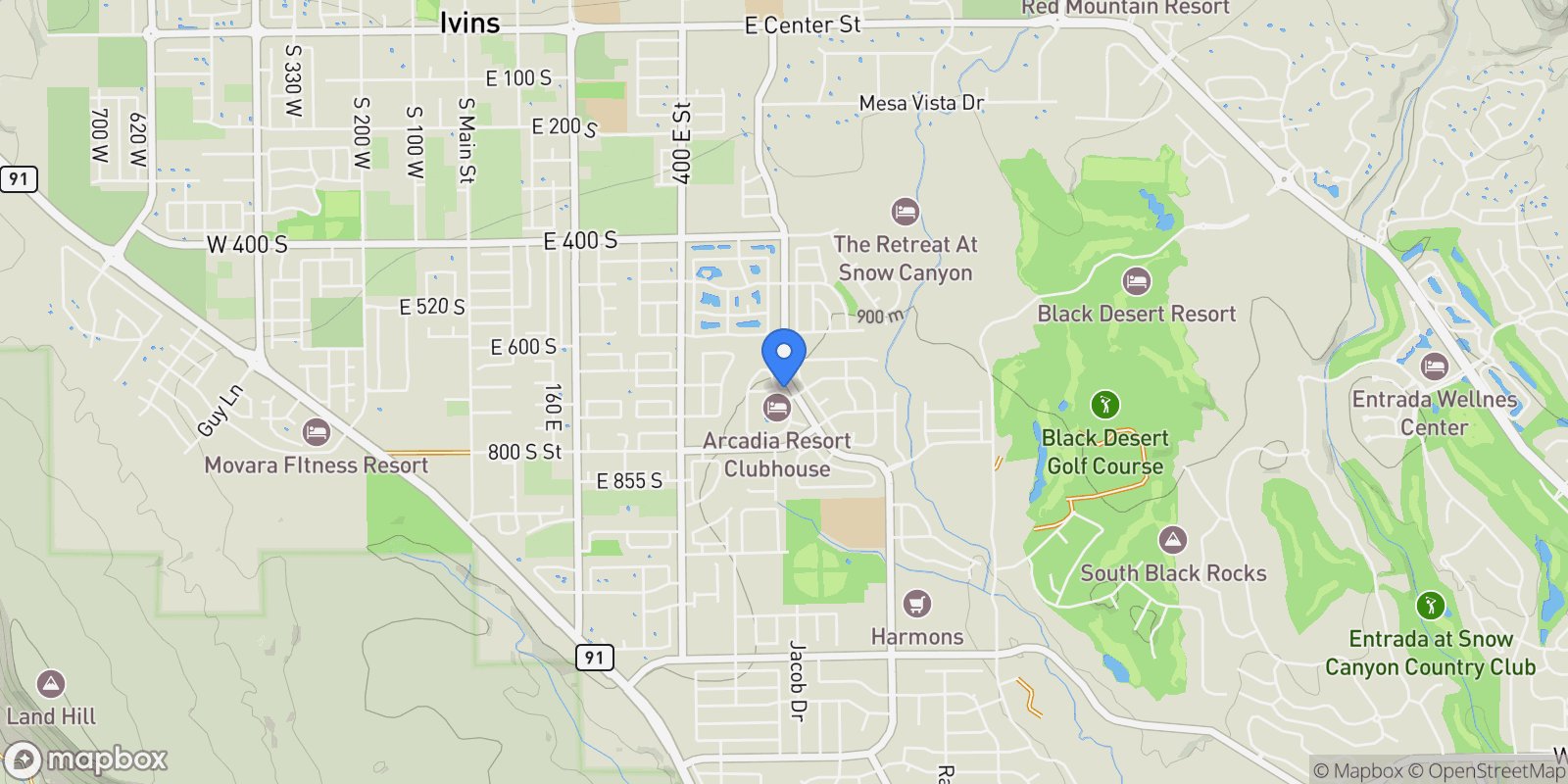 Map showing 3780 W ARCADIA DR 25, Ivins, Utah, United States.