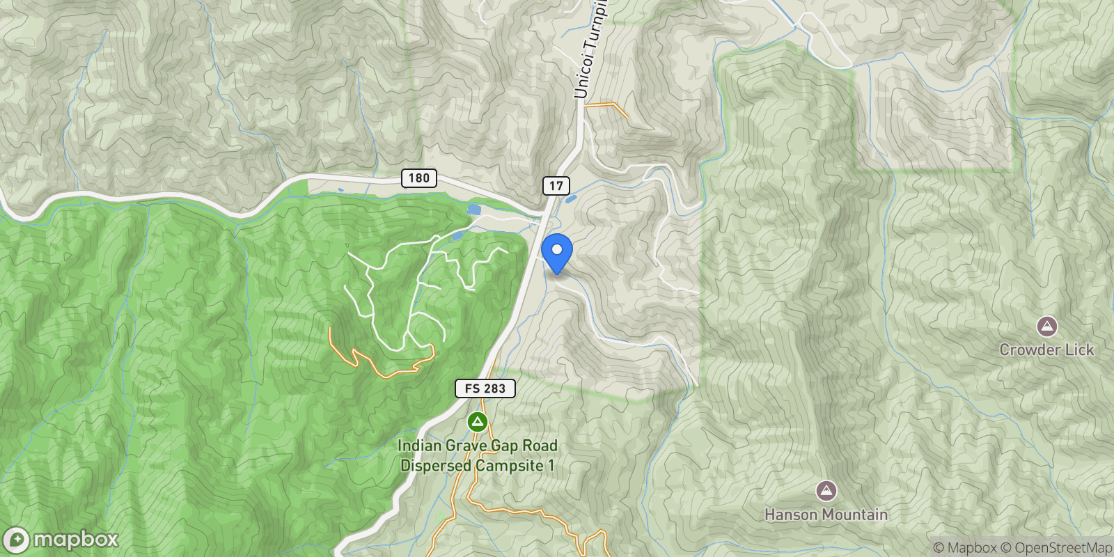 Map showing Hiawassee, Georgia, United States.