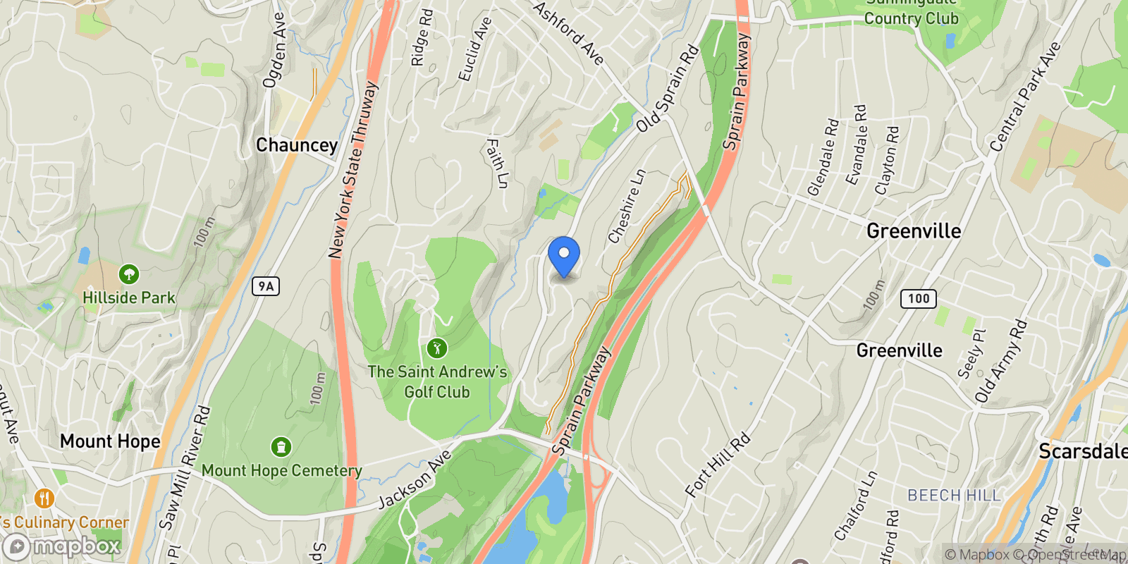 Map showing 57 Boulder Ridge Road, Scarsdale, NY, 10583, USA, Scarsdale, New York, United States.