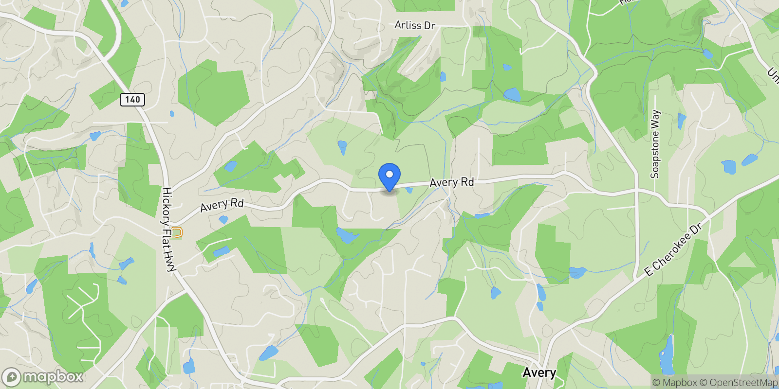 Map showing Canton, Georgia, United States.