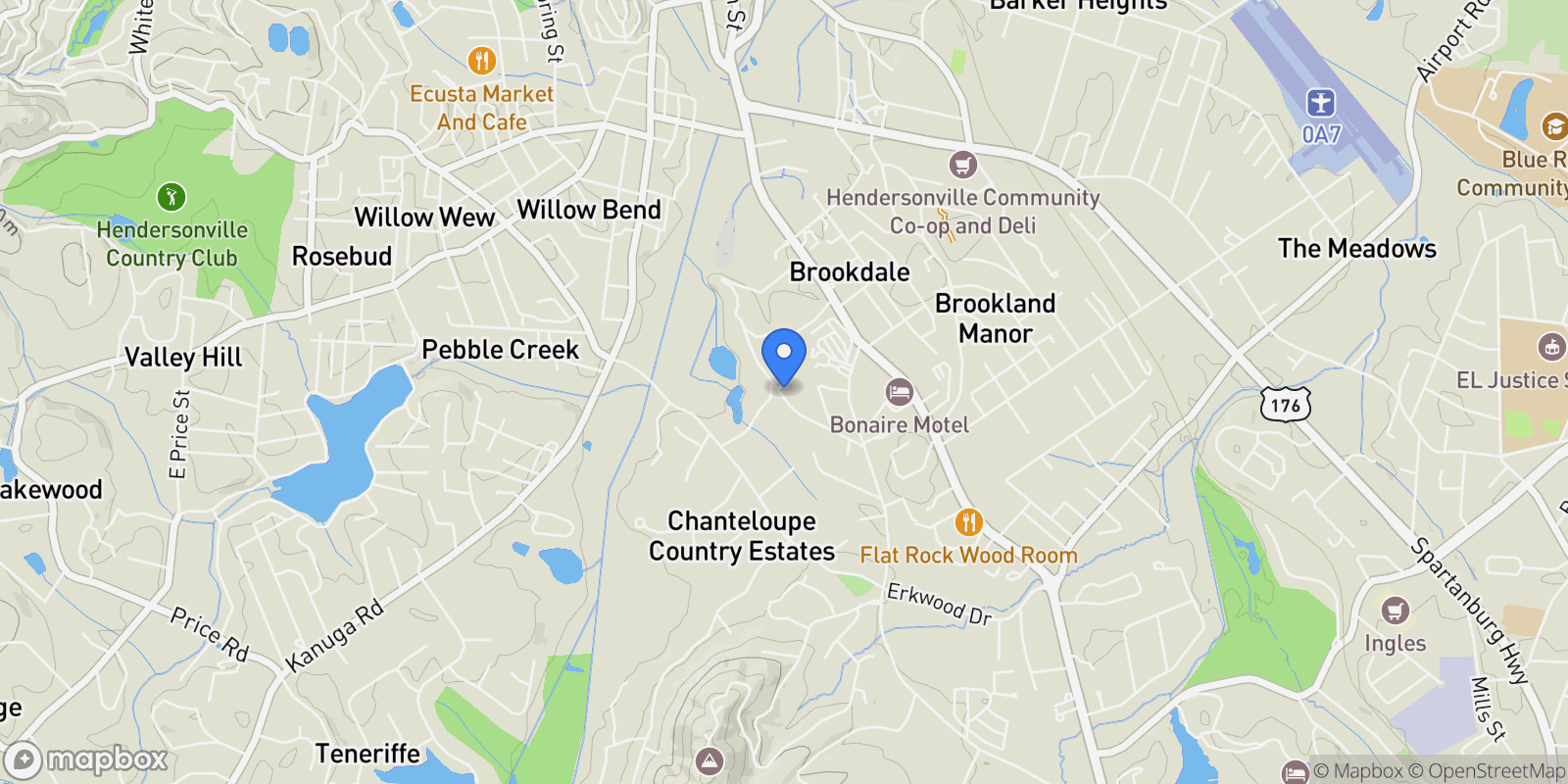 Map showing 808 Maybank Drive, Laurel Park, North Carolina, United States.