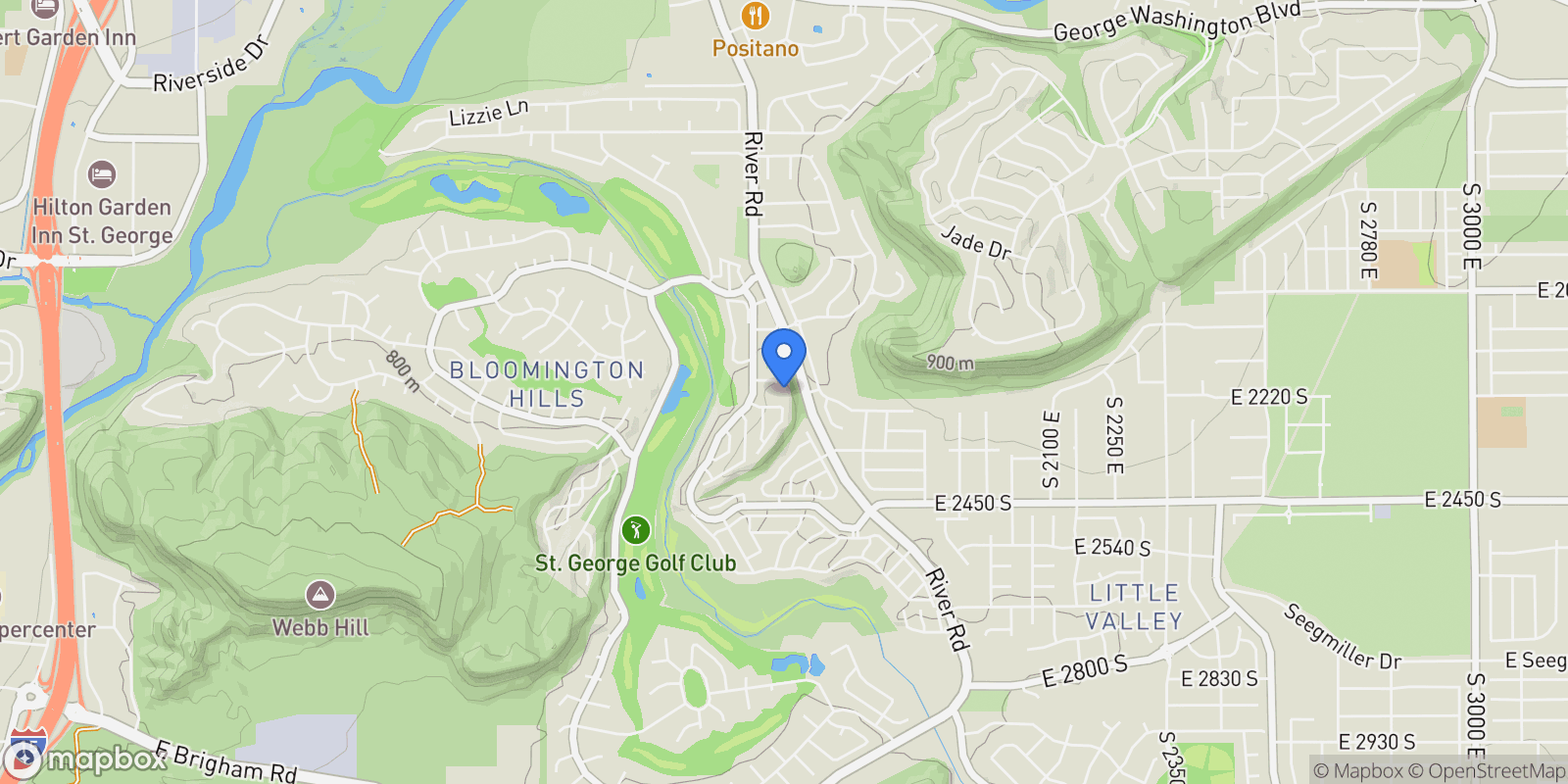 Map showing 1448 E 2190 CIR S, St. George, Utah, United States.