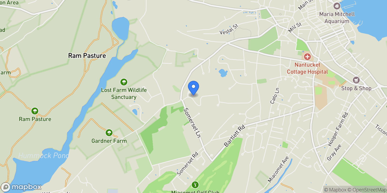 Map showing 8 Austin Farm Drive, Nantucket, MA, 02554, USA, Nantucket, Massachusetts, United States.