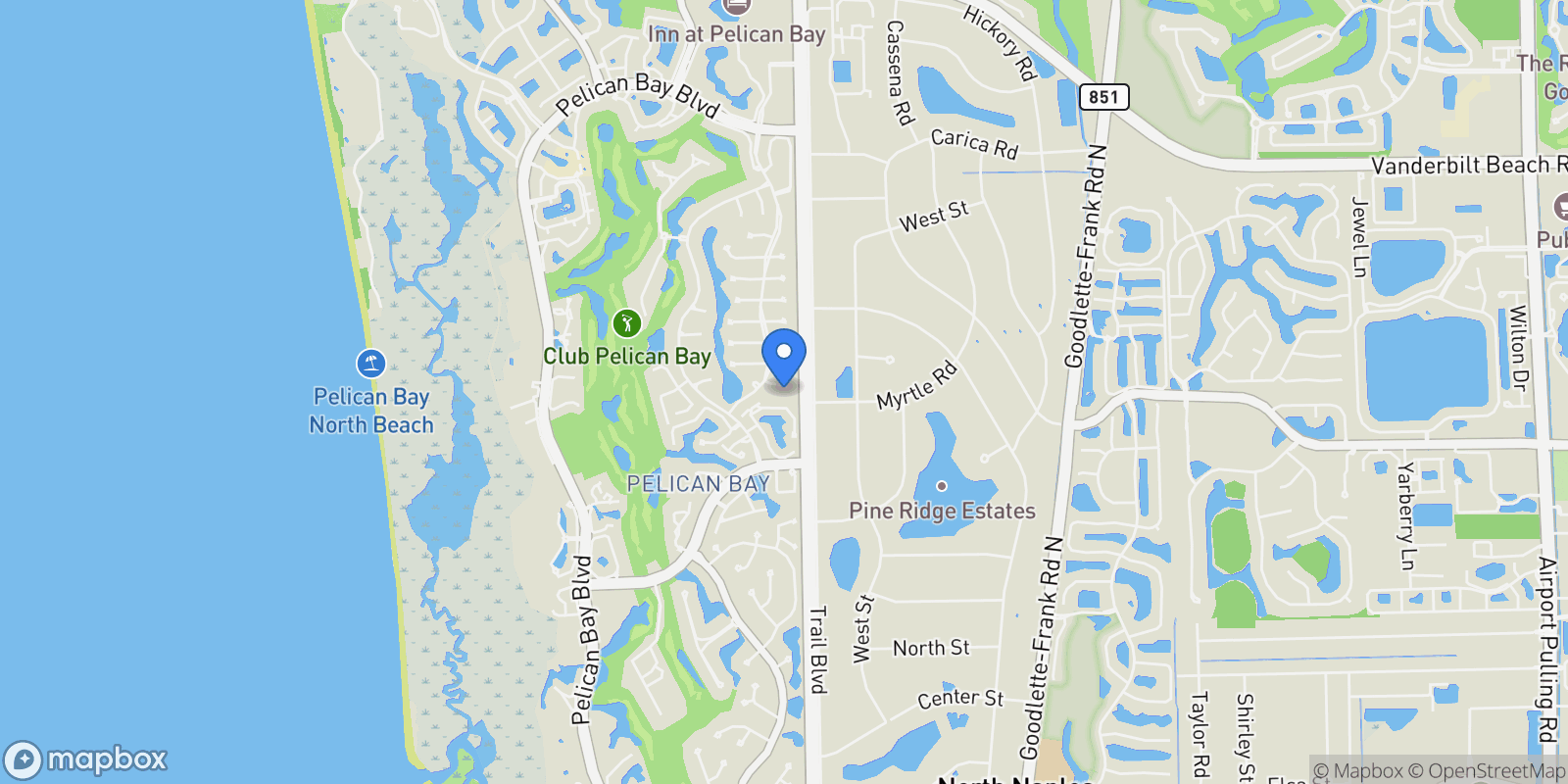 Map showing 812 ARROWHEAD LN, Naples, FL, 34108, USA, Naples, Florida, United States.
